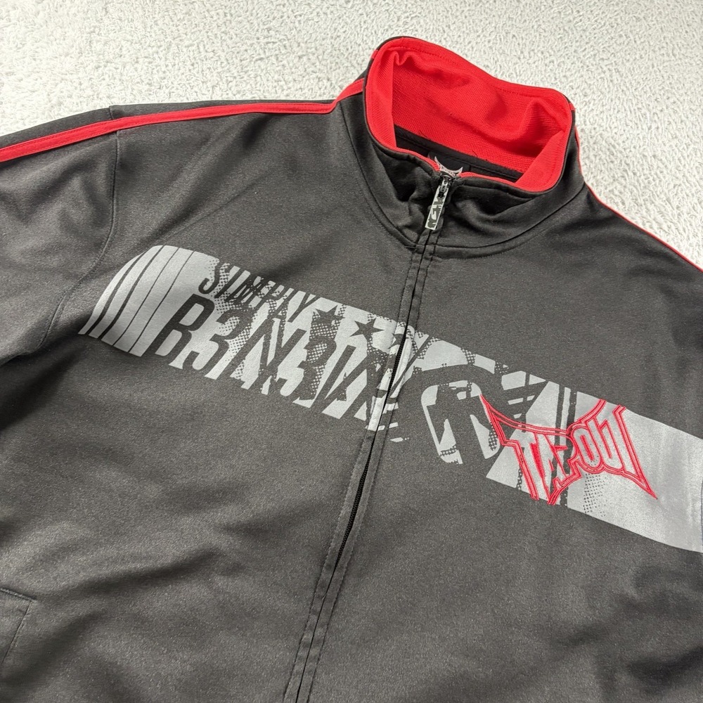 Tapout Track Jacket Mens XL Black Red Full Zip MMA Fighter Simply Believe - Picture 2 of 10
